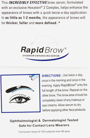 RAPIDBROW Eyebrow Enhancing Serum, 3ml /0.1 Fluid Ounce clear