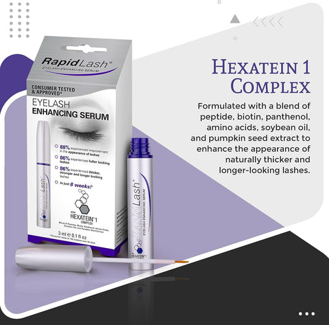 RapidLash Eyelash Enhancing Serum - Promotes Appearance of Longer, Fuller, And Thicker Eyelashes, For Eye Lash Enhancement, Paraben, And Cruelty Free