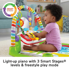 Fisher-Price Baby Playmat Deluxe Kick & Play Piano Gym with Musical -Toy Lights & Smart Stages Learning Content for Newborn to Toddler