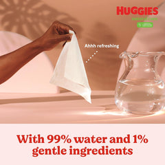 Huggies Natural Care Sensitive Baby Wipes, Unscented, Hypoallergenic, 99% Purified Water, 12 Flip-Top Packs (768 Wipes Total), Packaging May Vary