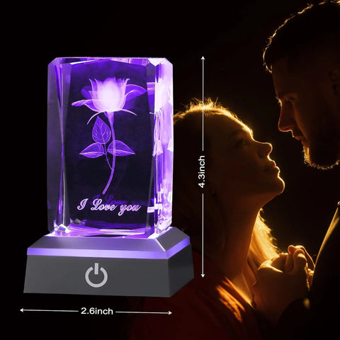 PODOI 3D Rose Crystal  Valentines Day Gift | Birthday Gifts for Girlfriend