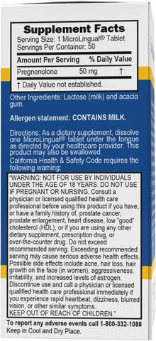 Superior Source Pregnenolone 50 mg MicroLingual Tablets – Quick Dissolve for Memory, Immune Support & Hormone Balance, 50 Count