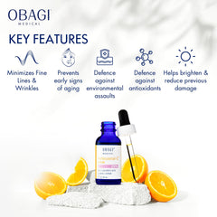 Obagi Professional C Serum 20%, Vitamin C Facial Serum with Concentrated 20% L Ascorbic Acid for Normal to Oily Skin, 1.0 Fl Oz