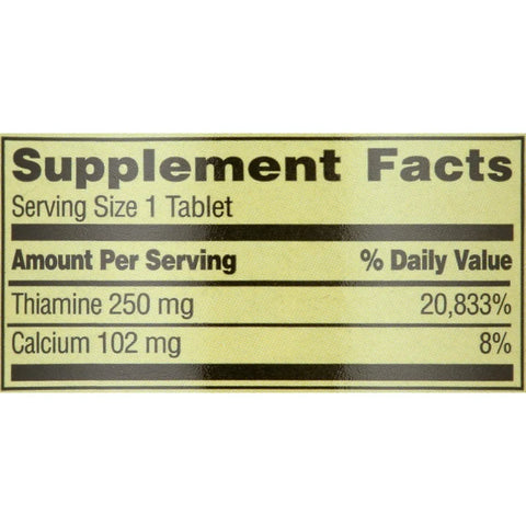 Spring Valley Vitamin B1 Tablets Dietary Supplement, 250 mg, 100 Count