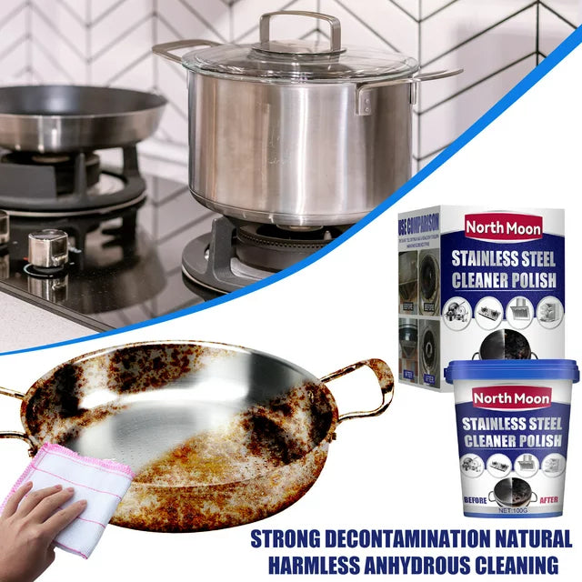 HHEN Multi-Purpose Powerful Stainless Steel Cookware Cleaning Paste Household Kitchen Cleaner