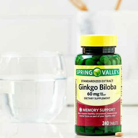 Spring Valley Standardized Extract Ginkgo Biloba Tablets, 60 mg, 240 Count