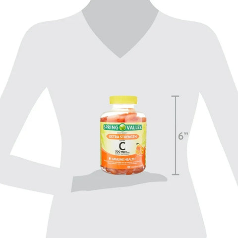 Spring Valley Extra Strength Vitamin C Gummies, 500 mg, 120 Ct | Immune Support