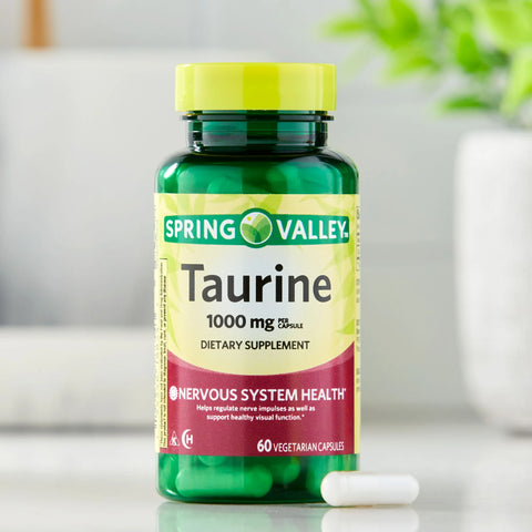 Spring Valley™ Taurine 1,000 mg, Double Strength, 60 Vegetarian Capsules