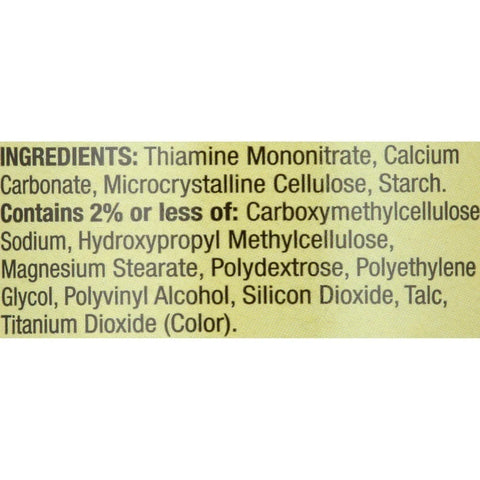 Spring Valley Vitamin B1 Tablets Dietary Supplement, 250 mg, 100 Count