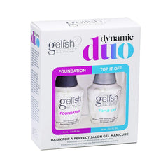 Gelish Dynamic Duo Essentials Collection  | Soak Off Gel Nail Polish Kit with Foundation Base & Top It Off | Home Manicures