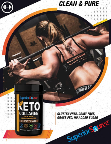 Superior Source Keto Collagen Protein Powder Chocolate (14 oz)