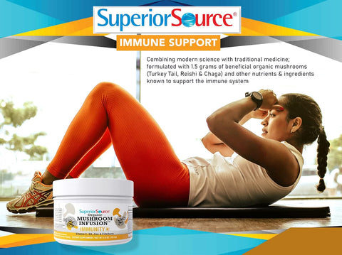 Superior Source Organic Mushroom Infusion – Immune Support Powder, 30 Servings