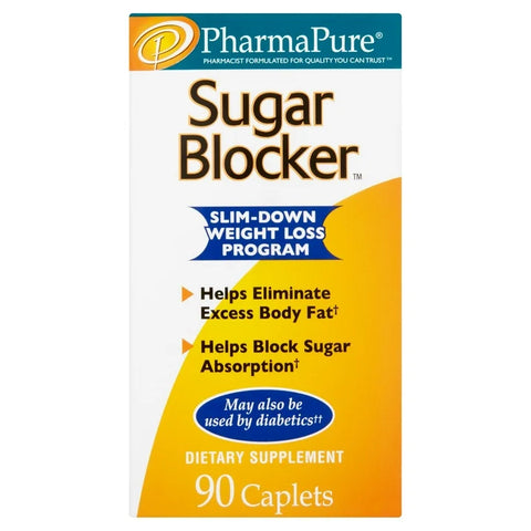 PharmaPure Sugar Blocker Weight Loss Supplement, 90 Capsules | Supports Sugar Absorption Blocking & Craving Control