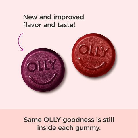OLLY Men's Multivitamin Gummy, Vitamins A, C, D, E, B, Zinc, Blackberry Flavor, 90 Ct