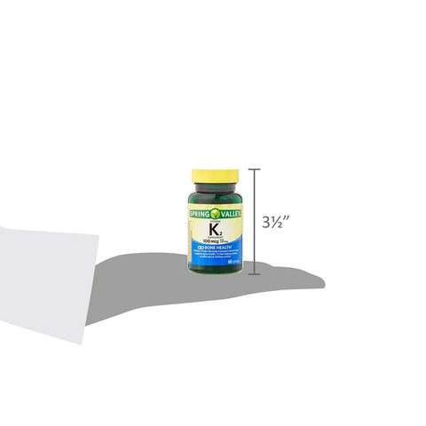 Spring Valley Vitamin K2 Supplement, 100 mcg, 60 Softgel Capsules