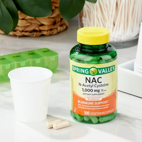 Spring Valley NAC, 1,000 mg Vegetarian Capsules, 100 Count – Immune Support Supplement