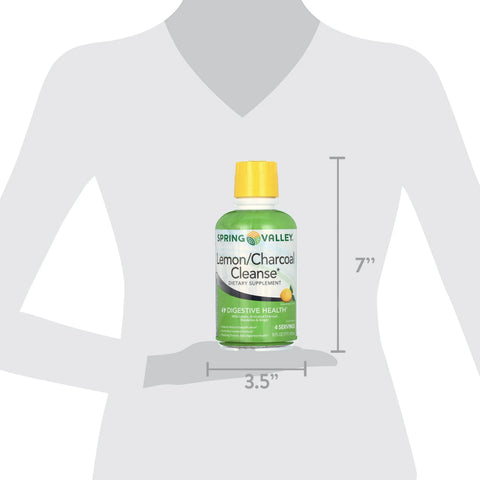 Spring Valley Lemon/Charcoal Cleanse Liquid Supplement – 16 fl oz, 4 Servings