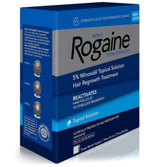 Men's Rogaine Extra Strength 5% Minoxidil Topical Solution for Hair Loss & Hair Regrowth, Topical Hair Regrowth Treatment for Men, Unscented Minoxidil Liquid, 3-Month Supply, 3 x 2 fl. oz