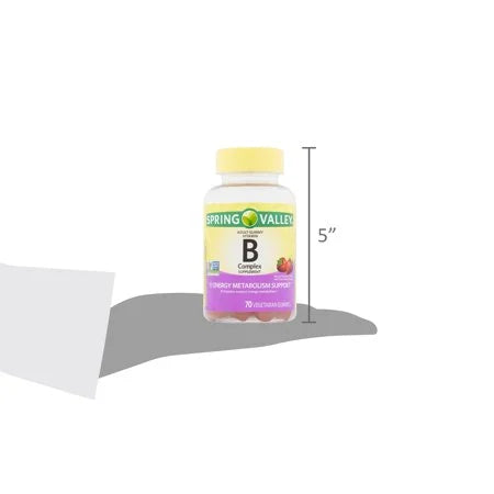 Spring Valley Vitamin B Energy Metabolism Support Gummies, Strawberry, 70 Count