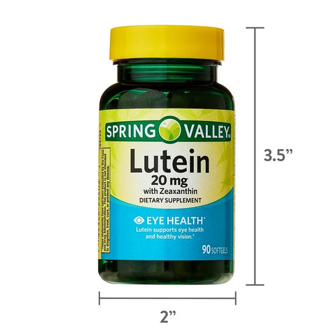 Spring Valley Lutein with Zeaxanthin Softgels, 20mg, 90 Count