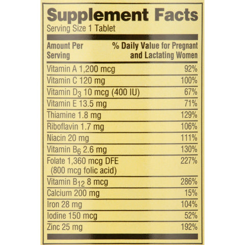 Spring Valley Prenatal Multivitamin/Multimineral for Pregnant and Nursing Women, 100 Tablets