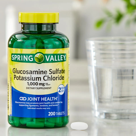 Spring Valley Glucosamine Sulfate Potassium Chloride Tablets, 1,000 mg, 200 Count - Joint Health Support Supplement