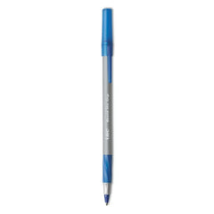 BIC Round Stic Grip Ballpoint Pen, 1.2 mm Medium Tip, Black/Blue, Pack of 36