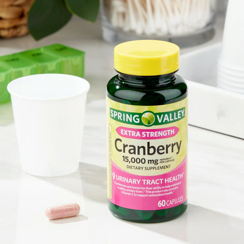 Spring Valley Extra Strength Cranberry Dietary Supplement Capsules, 15,000mg Equivalent, 60 Count