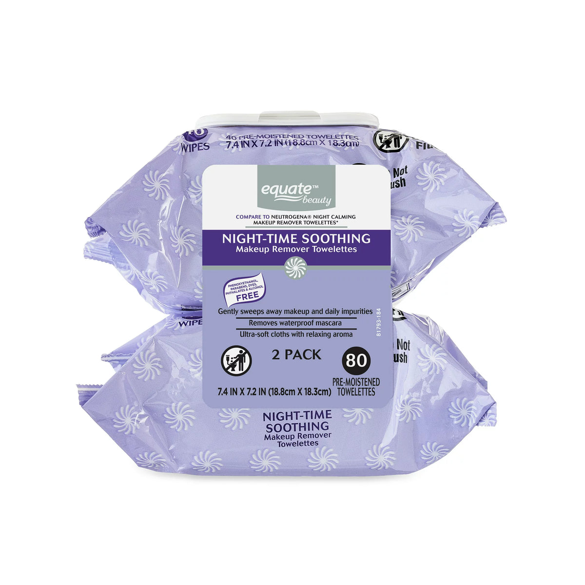 Equate makeup remover wipes 2 pack