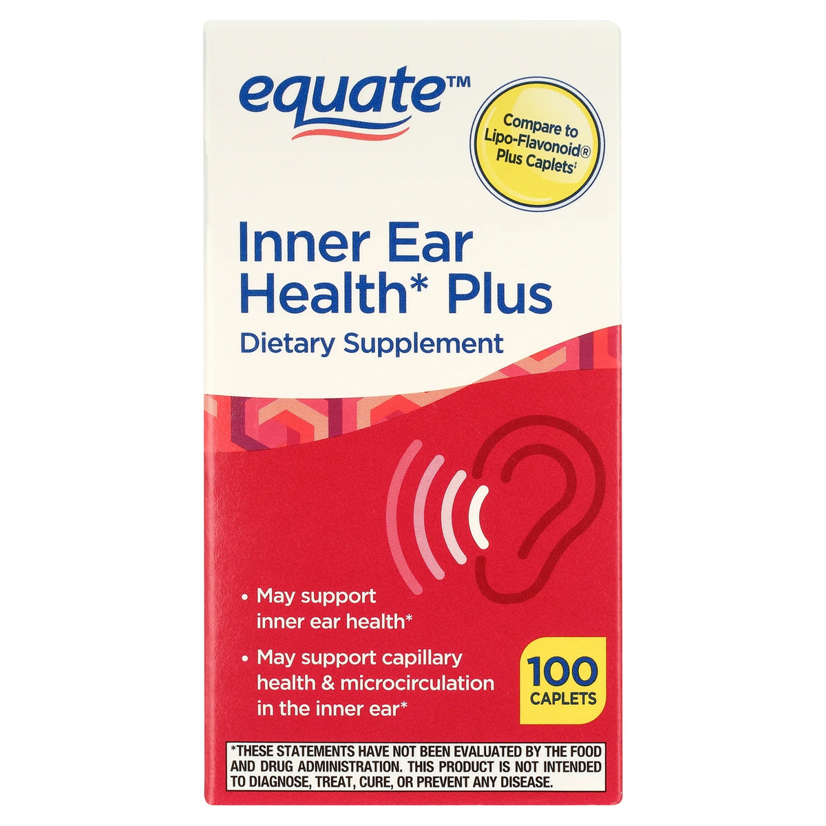 Equate Inner Ear Health Plus Caplets Dietary Supplement, 100 Count – Mehiaz