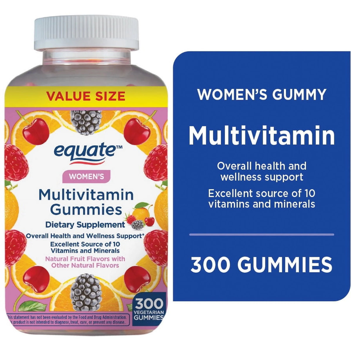 Equate Women's Health and Wellness Support Multivitamin Gummies - 300 Count