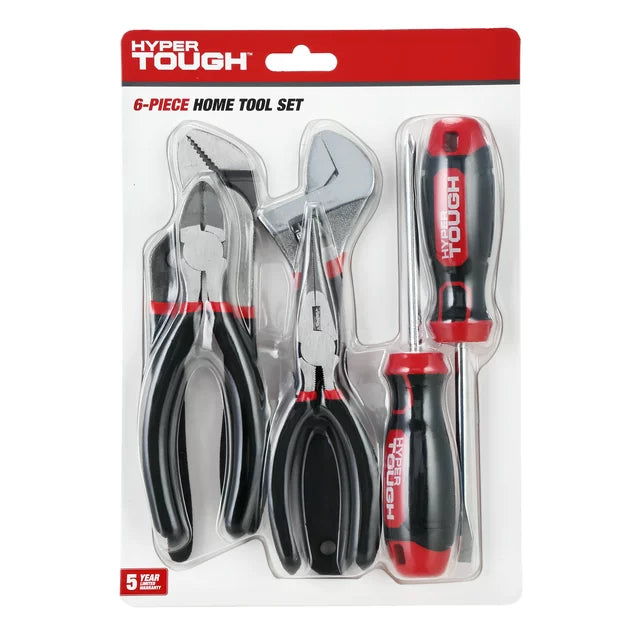 Hyper Tough 6pc Home Tool Set New Condition