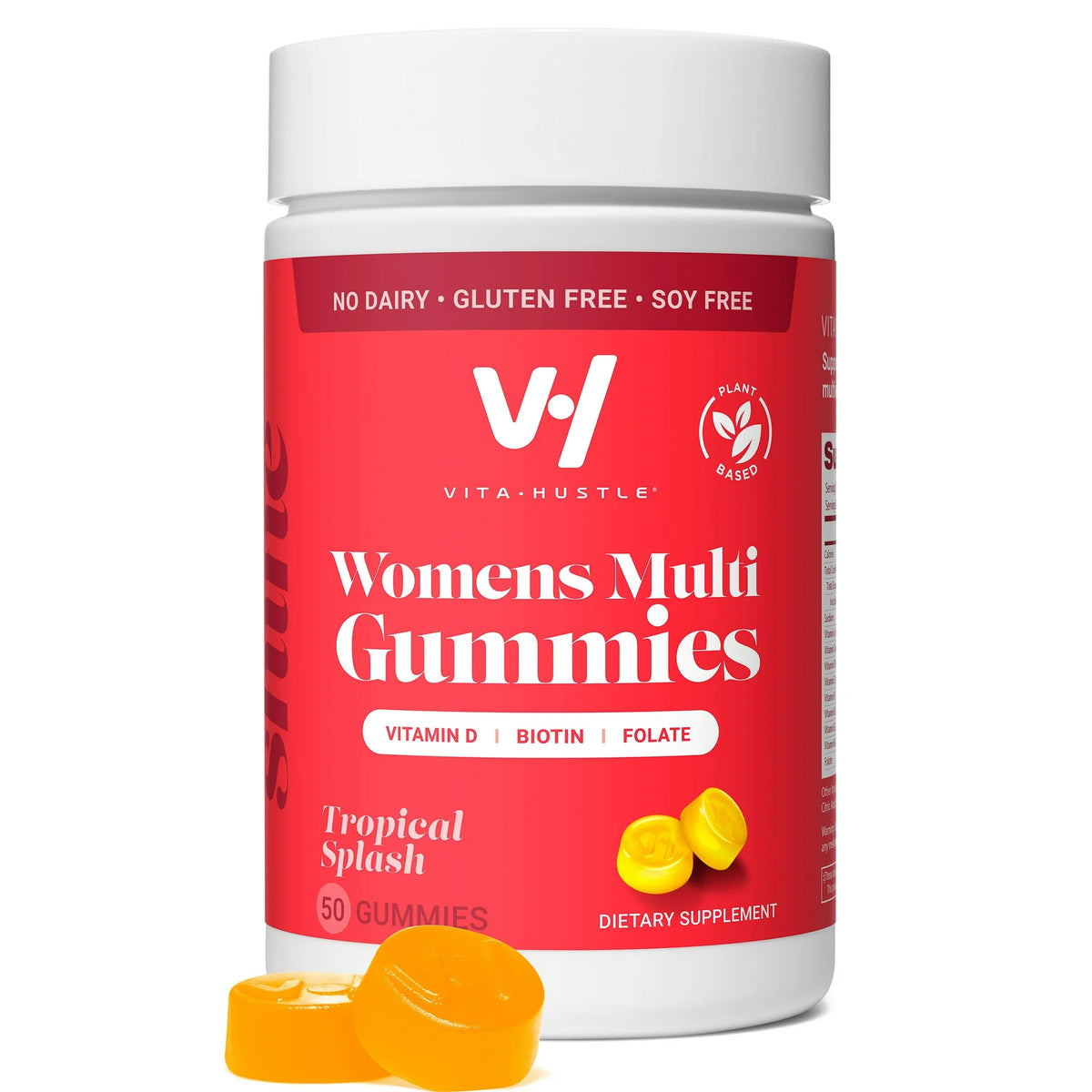 VitaHustle Women's Multivitamin Gummies by Kevin Hart, Immune & Beauty Support, Vegan, 50 Count, Tropical Splash