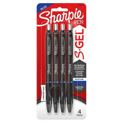 Sharpie S-Gel Retractable Gel Pen, Medium Point (0.7 mm), Blue Ink, 4 Count