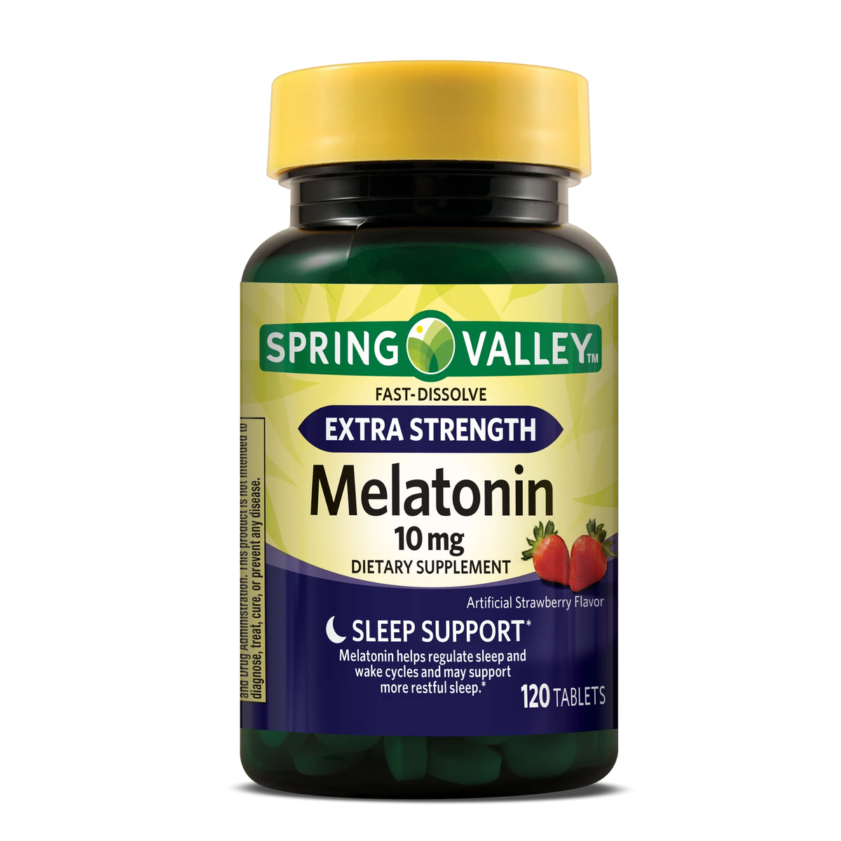 Spring Valley Melatonin Sleep Health Dietary Supplement Tablets, Strawberry, 10 mg, 120 Count