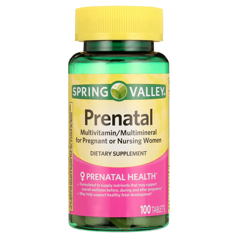 Spring Valley Prenatal Multivitamin/Multimineral for Pregnant and Nursing Women, 100 Tablets