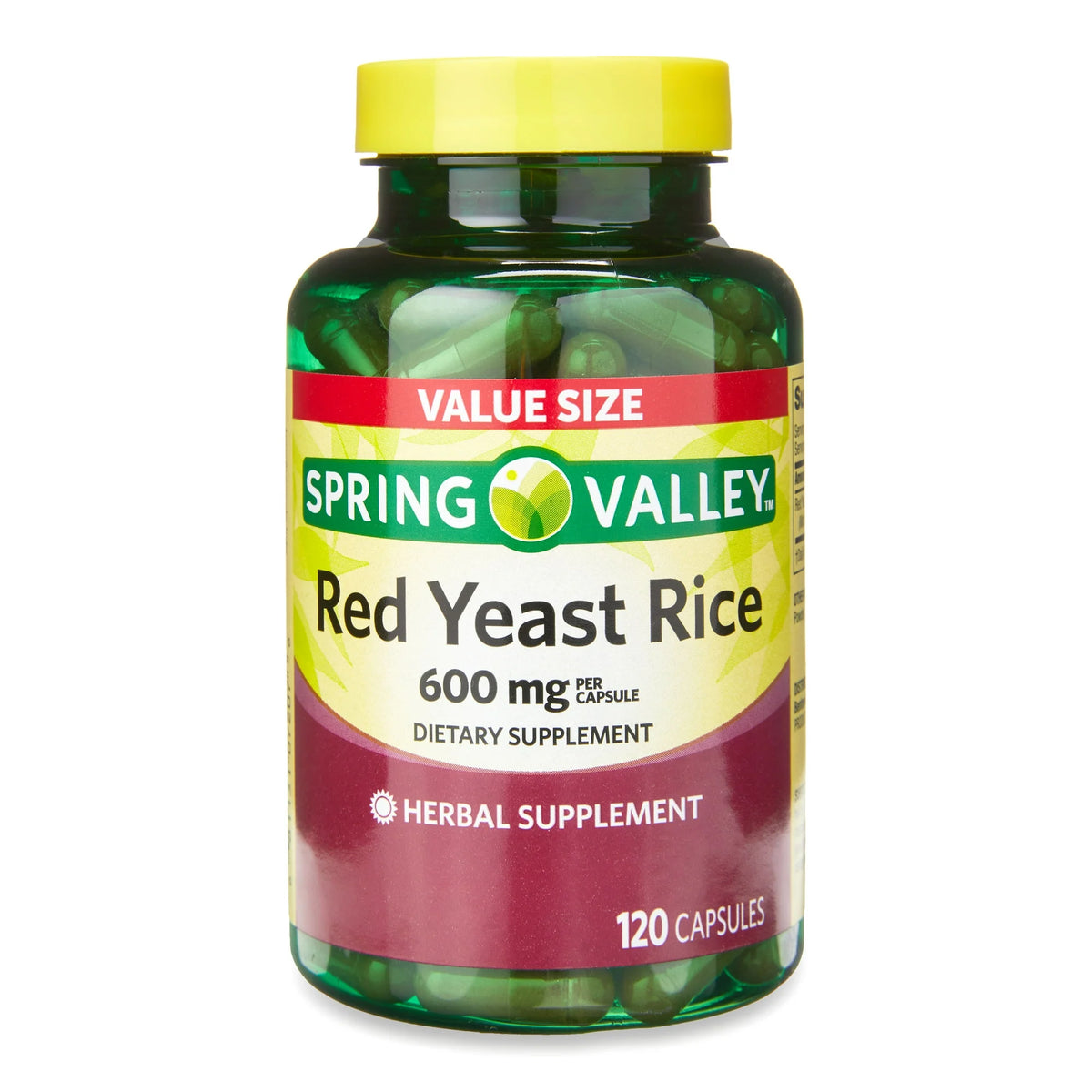Spring Valley Red Yeast Rice Dietary Supplement, 600 mg, 120 Count