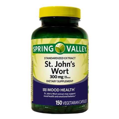 Spring Valley St. John's Wort Standardized Extract Capsules Dietary Supplement, 300 mg, 150 Count