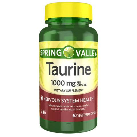 Spring Valley™ Taurine 1,000 mg, Double Strength, 60 Vegetarian Capsules
