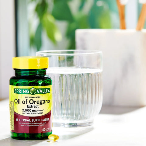Spring Valley Mediterranean Oil of Oregano Extract Herbal Supplement Softgels, 2,000 mg, 60 Count