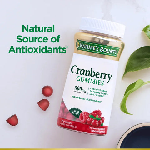 Nature’s Bounty Cranberry Gummies, 500 mg, Cran-Raspberry Flavor, 150 Ct