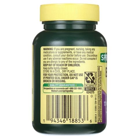 Spring Valley Berberine Metabolism Support Supplement, 1200 mg, 40 Vegetarian Capsules, 20-Day Supply