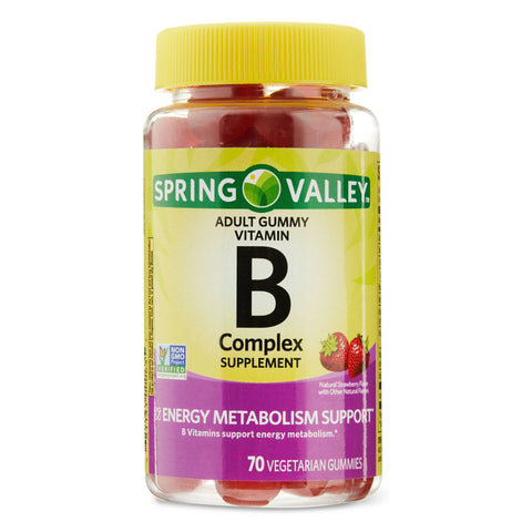Spring Valley Vitamin B Energy Metabolism Support Gummies, Strawberry, 70 Count