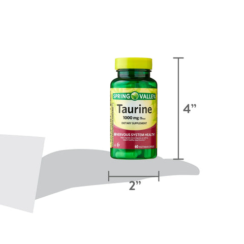 Spring Valley™ Taurine 1,000 mg, Double Strength, 60 Vegetarian Capsules
