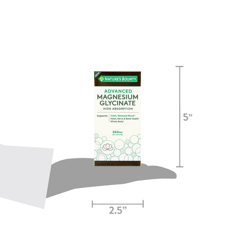 Nature’s Bounty Advanced Magnesium Glycinate Supplement, 360mg, 90 Ct