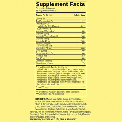 Spring Valley Zero Sugar Men's Multi Gummy, 150 Count