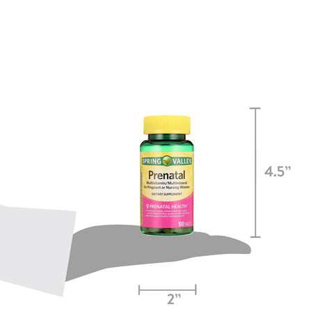 Spring Valley Prenatal Multivitamin/Multimineral for Pregnant and Nursing Women, 100 Tablets