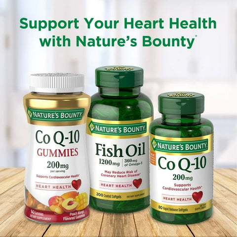 Nature’s Bounty Fish Oil Softgels with Omega-3 Fatty Acids for Heart Health, 1200 mg, 200 Ct