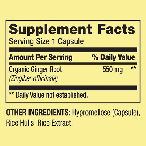 Spring Valley Ginger Root Digestive Health Supplement Capsules, 550mg, 100 Veg Capsules, Non-GMO, Gluten-Free